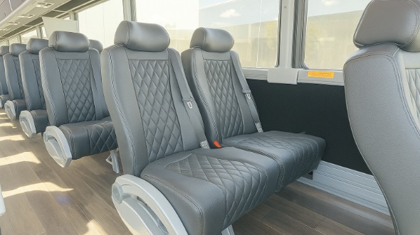 Interior of Charter Bus Company Daly City's 20 Passenger Mini bus in Daly City
