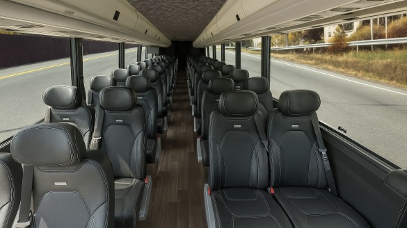 Interior of Charter Bus Company Daly City's 25 Passenger Mini bus in Daly City