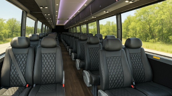 Interior of Charter Bus Company Daly City's 30 Passenger Minibus in Daly City