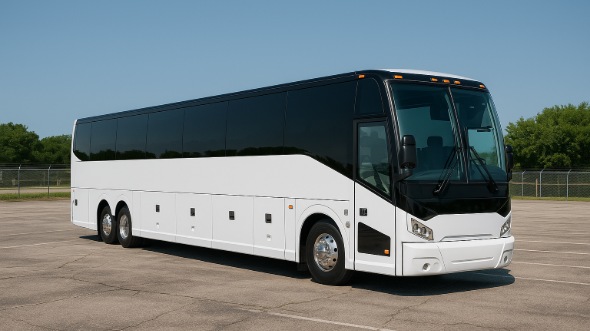 Exterior of Charter Bus Company Daly City's 56 Passenger Charter Bus in Daly City