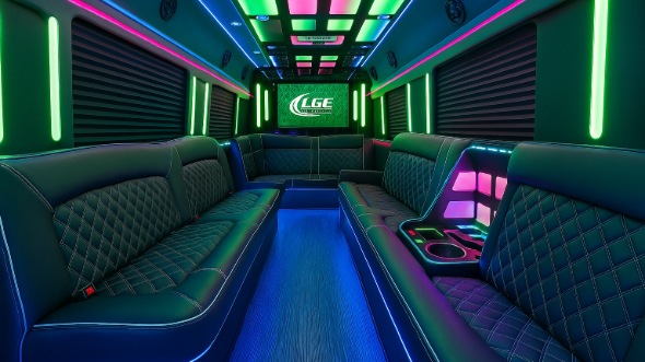 Interior of Charter Bus Company Daly City's Party Bus in Daly City
